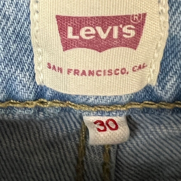 Levis High Rise Flare Women's Jeans Sz 30 X 30 Blue Light Wash Big E 99% Cotton - Picture 7 of 10